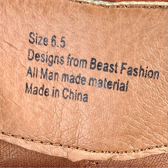 Beast Fashion Slip-On Side Cut Cognac Western Booties Size 6.5 - Picture 12 of 12